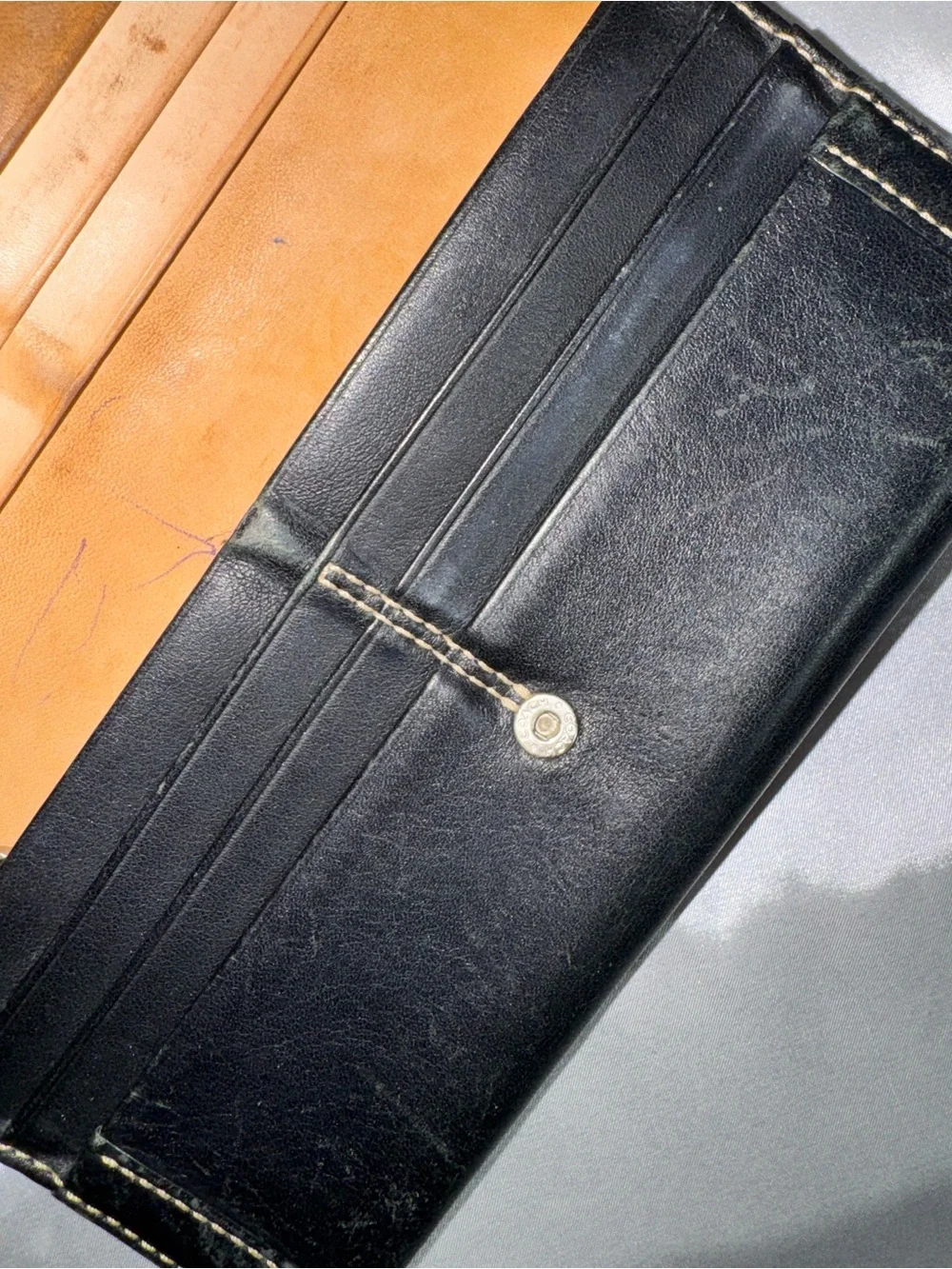 Coach Black Leather Wallet with Silver Buckle Detail